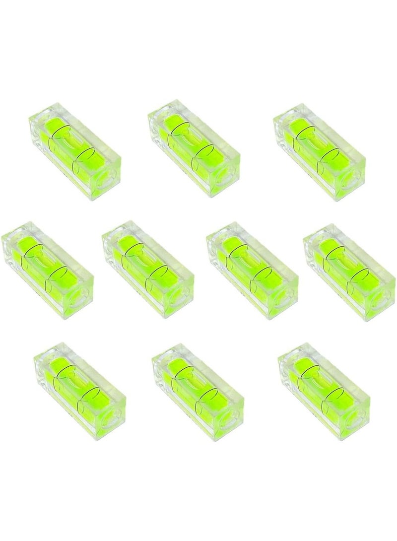 10 قطعة من مستوى الفقاعة الصغير 10×10×29 مم مستويات روحي الفقاعة المربعة الصغيرة أدوات قياس الدقة والتخطيط (10×10×29 مم، غير مغناطيسي) - Image 1